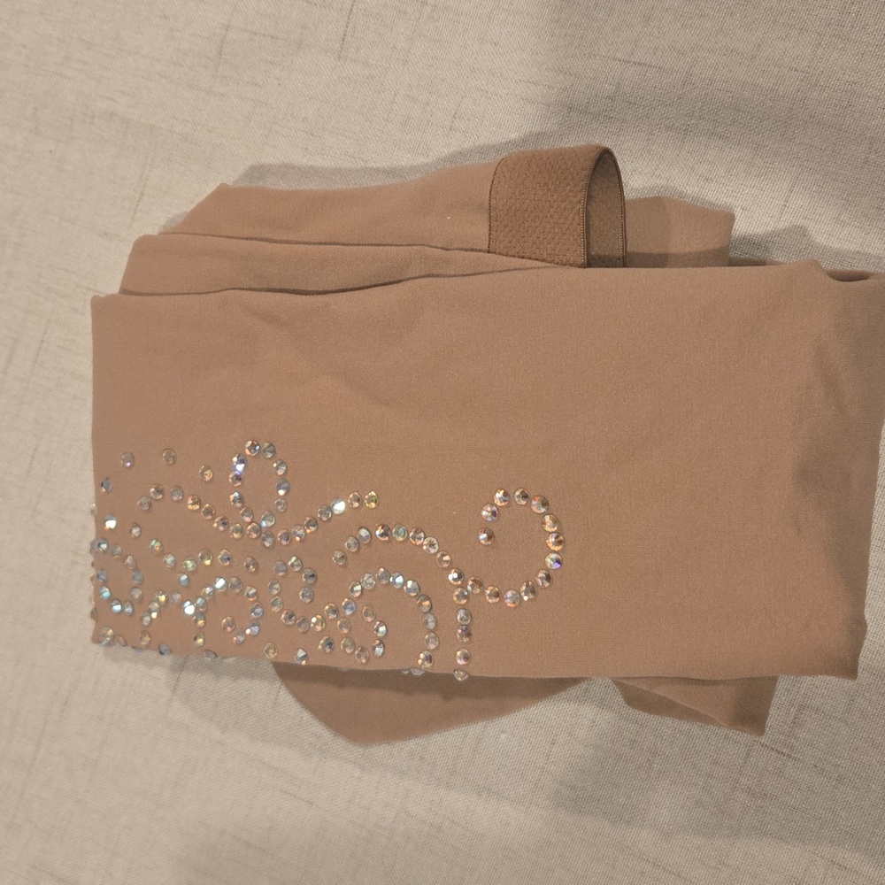 Girls Figure Skating Tights with Crystal Accents
